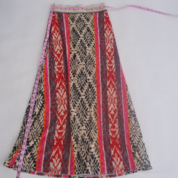 Vanessa Virginia By Anthropology Multicolor Fair Isle Maxi Boho Skirt XS - Picture 4 of 12